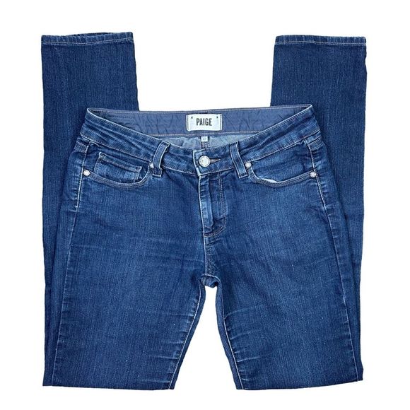 PAIGE Denim Skyline Skinny Dark Wash Jeans - Size 27 - Picture 2 of 6